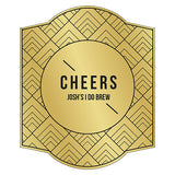 Personalized Beer Bottle Label - Gold Metallic Foil Gold