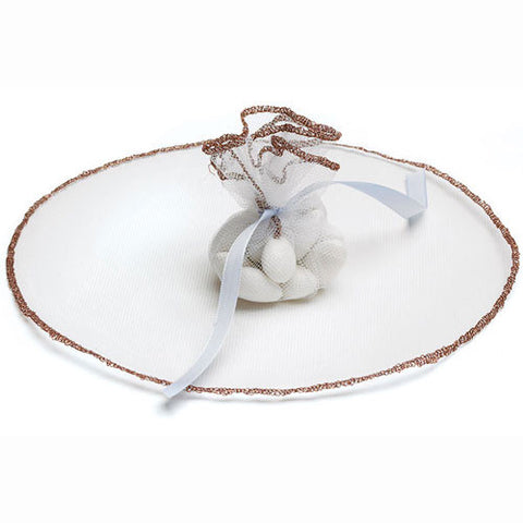 Bonboniere Tulle Circle Favor Metallic Thread Burgundy