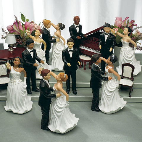 Interchangeable Brides & Grooms Cake Topper Asian Groom