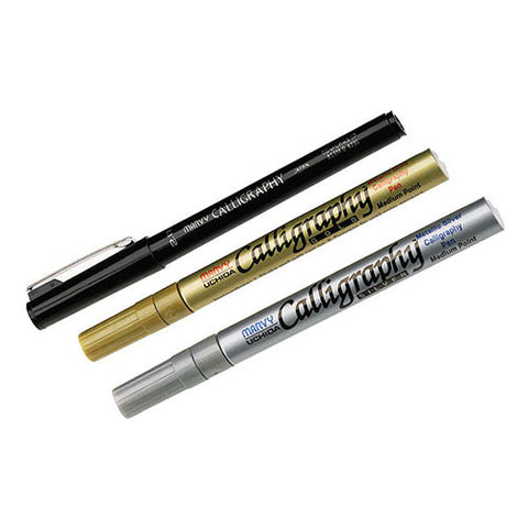 Calligraphy Marker No Shirt Clip - Metallic Silver