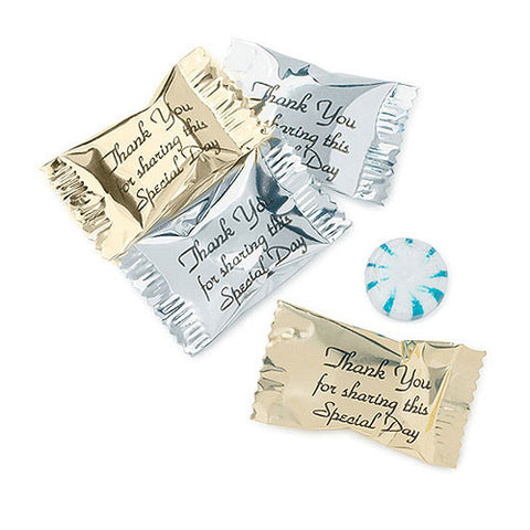 Foil Wrapped Mint Swirl Candies Silver