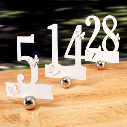 Laser Expressions Butterfly Die Cut Number Set Numbers 1-12 Ivory