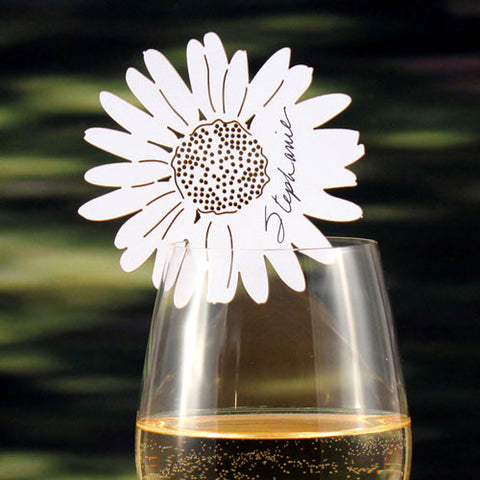 Laser Expressions Daisy Die Cut Card White