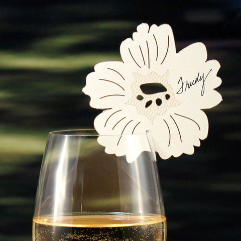 Laser Expressions Pansy Die Cut Card White