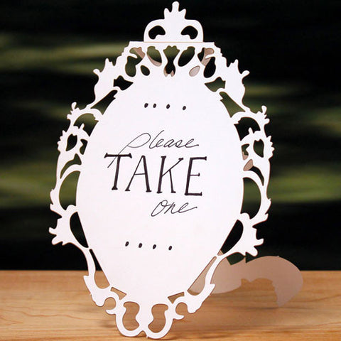 Laser Expressions Large Oval Baroque Frame Folded Signage Pastel Pink