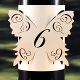 Laser Expressions Butterfly Table Number Bottle Wrap Numbers 1-12 Lavender