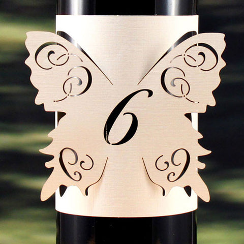 Laser Expressions Butterfly Table Number Bottle Wrap Numbers 1-12 Lavender