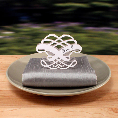 Laser Expressions Infinite Heart Folded Place Card Lavender
