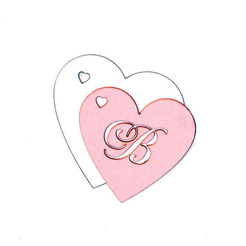 Laser Expressions Heart Monogram "Double-Luxe" Tag