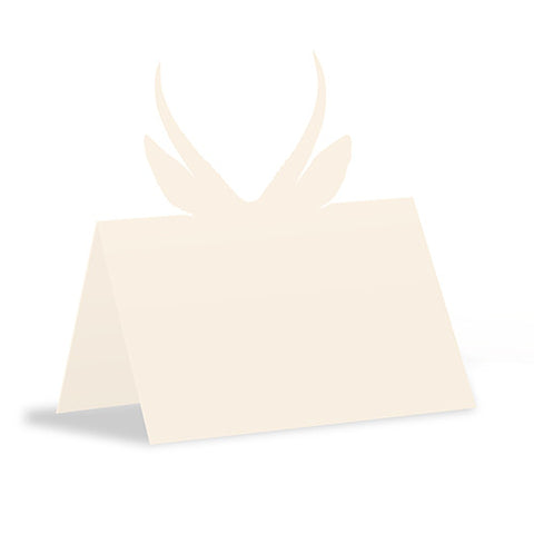 Laser Expressions Antelope Antlers Folded Place Card White