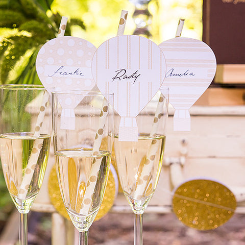 Laser Expressions Hot Air Balloon Die Cut Card Ivory