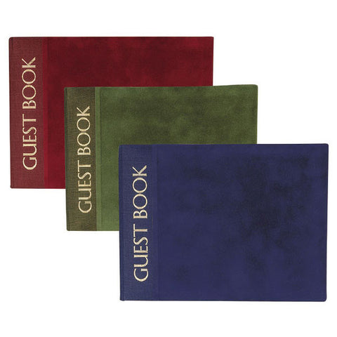 Luxury Cover with Gold Foil Print Guest Book Hunter Green