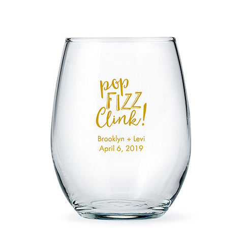 Personalized Stemless Wine Glasses - Large