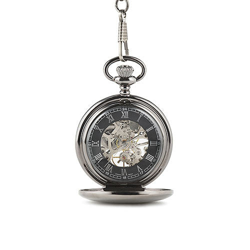 Gunmetal Mechanical Pocket Watch
