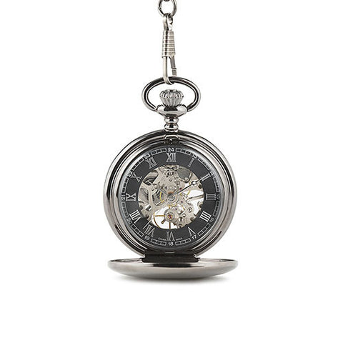 Gunmetal Mechanical Pocket Watch