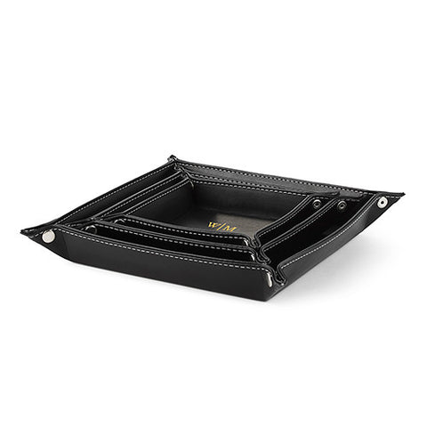 Three Piece Valet Tray Set - Line Monogram Emboss