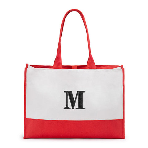 Colorblock Tote - Coral - Soft Red