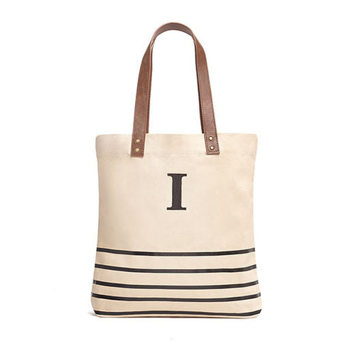Annie Stripe Tote - Black