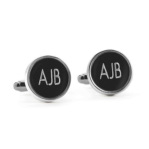 Round Black Cuff Links