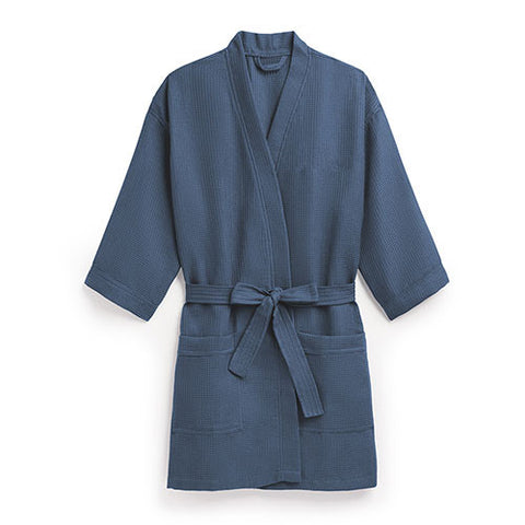 Waffle Kimono Robe - Navy