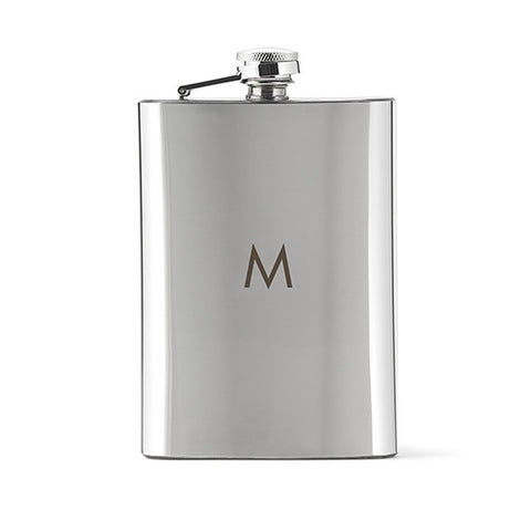 Shiny Monogrammed Hip Flask Gift for Groomsmen