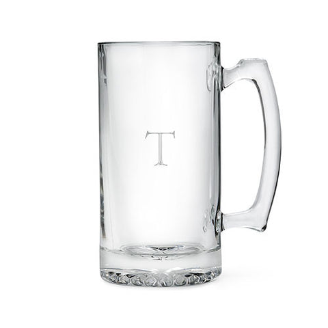 Etched Glass 25 oz Beer Mug