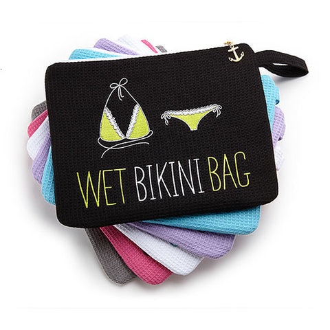 Waffle Wet Bikini Bag - Black