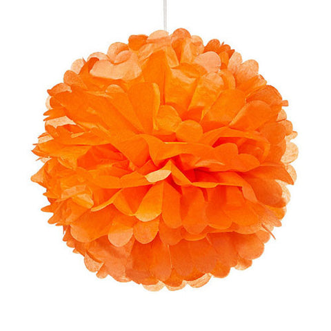 Small Paper Pom Pom - Orange