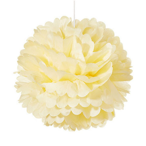 Small Paper Pom Pom - French Vanilla - Ivory
