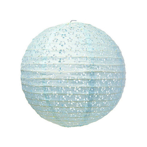 Small Eyelet Paper Lantern - Light Blue