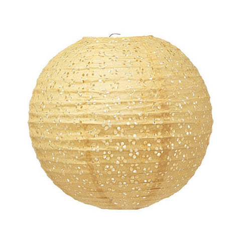 Small Eyelet Paper Lantern - Apricot