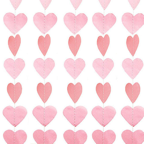 Mini Paper Heart Banner - Light Pink