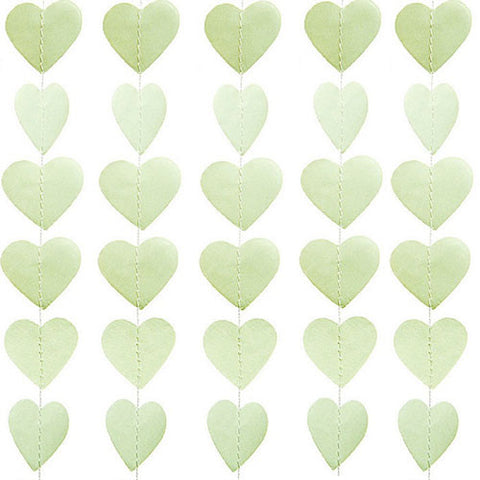 Mini Paper Heart Banner - Sage