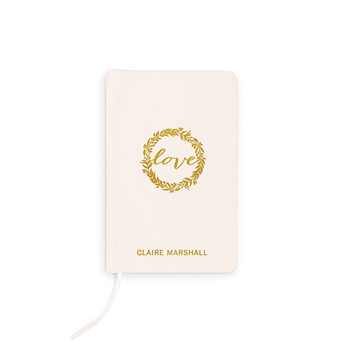 Ivory Linen Pocket Journal - Love Wreath Emboss