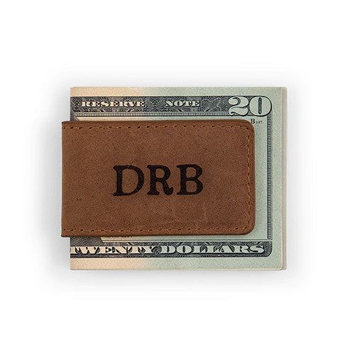 Tanned Genuine Leather Magnetic Money Clip