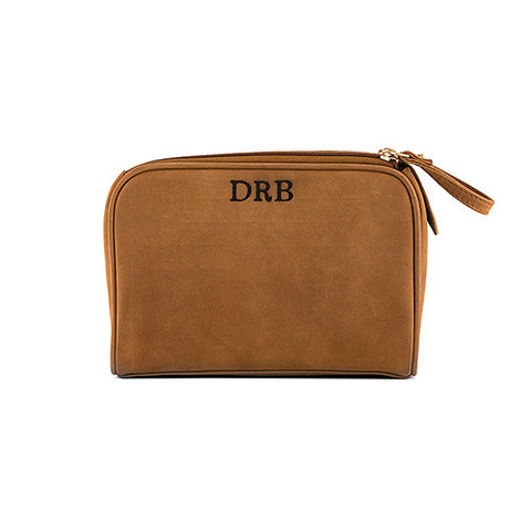 Tanned Genuine Leather Travel Bag - Personalized