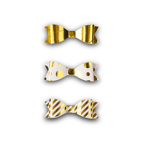 Miniature Assorted Metallic Gold Paper Bows
