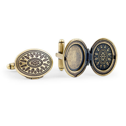 Love Locket Cufflinks - Antique Gold