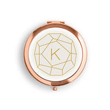 Designer Compact Mirror - Gem Stone Print Gold Royal Blue