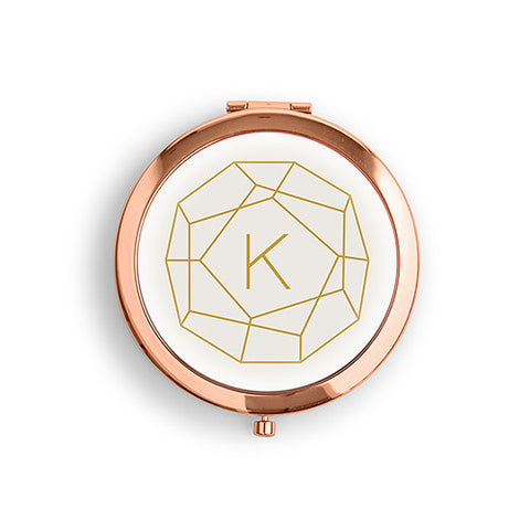 Designer Compact Mirror - Gem Stone Print Gold Royal Blue