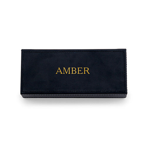 Vegan Leather Jewelry Box - Custom Emboss Black