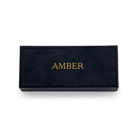 Vegan Leather Jewelry Box - Custom Emboss Black