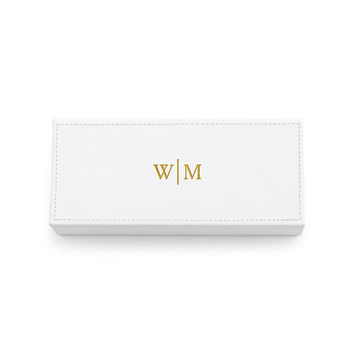 Vegan Leather Jewelry Box - Line Monogram Emboss Black