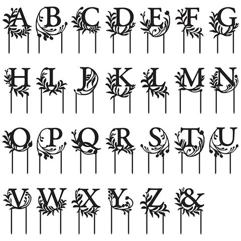Modern Fairy Tale Monogram Acrylic Cake Topper - White Letter "V"