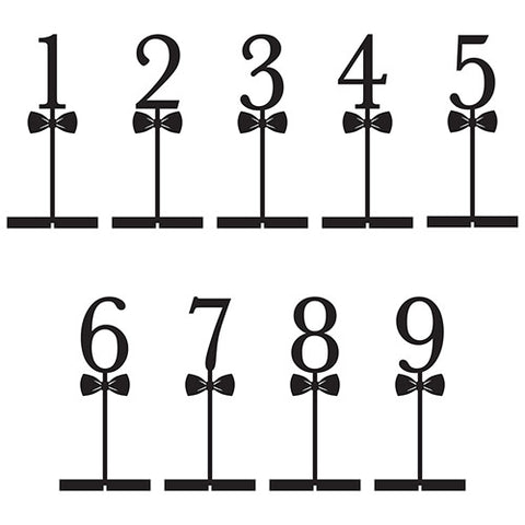 Bow Tie Acrylic Table Number - White Number "2"