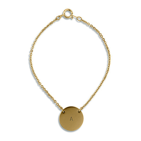 Circle Tag Bracelet - Matte Gold