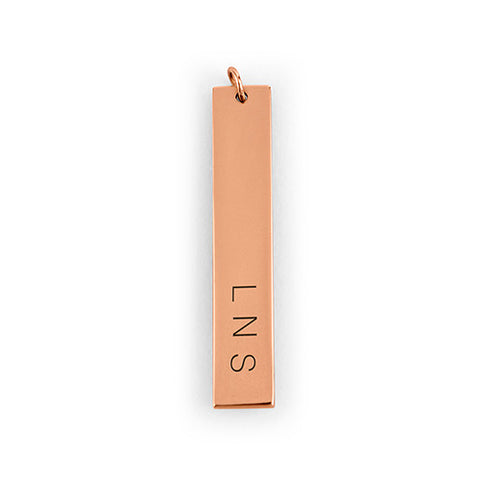 Vertical Rectangle Tag Pendant - Rose Gold