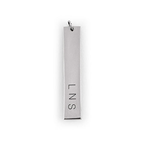 Vertical Rectangle Tag Pendant - Silver