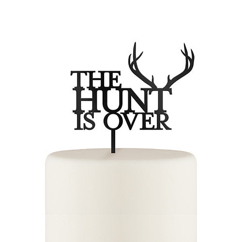The Hunt Is Over Acrylic Cake Topper - Black