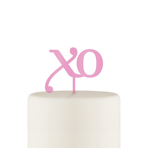 XO Acrylic Cake Topper - Dark Pink